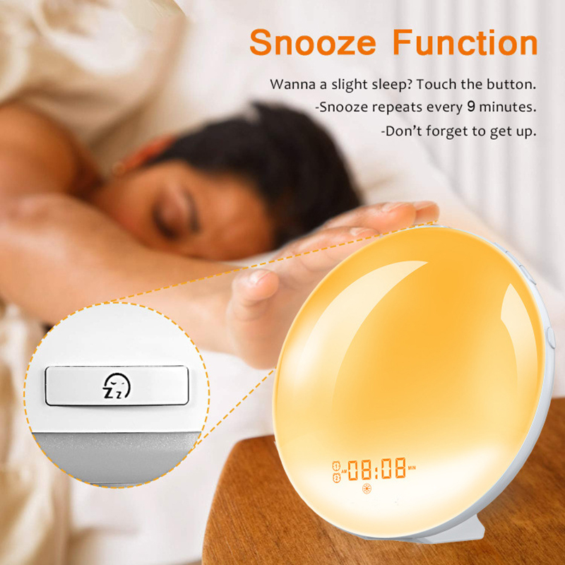 Smart Wake Up Light Workday Alarm Clock Sunrise/Sunset Smart Life Niditon