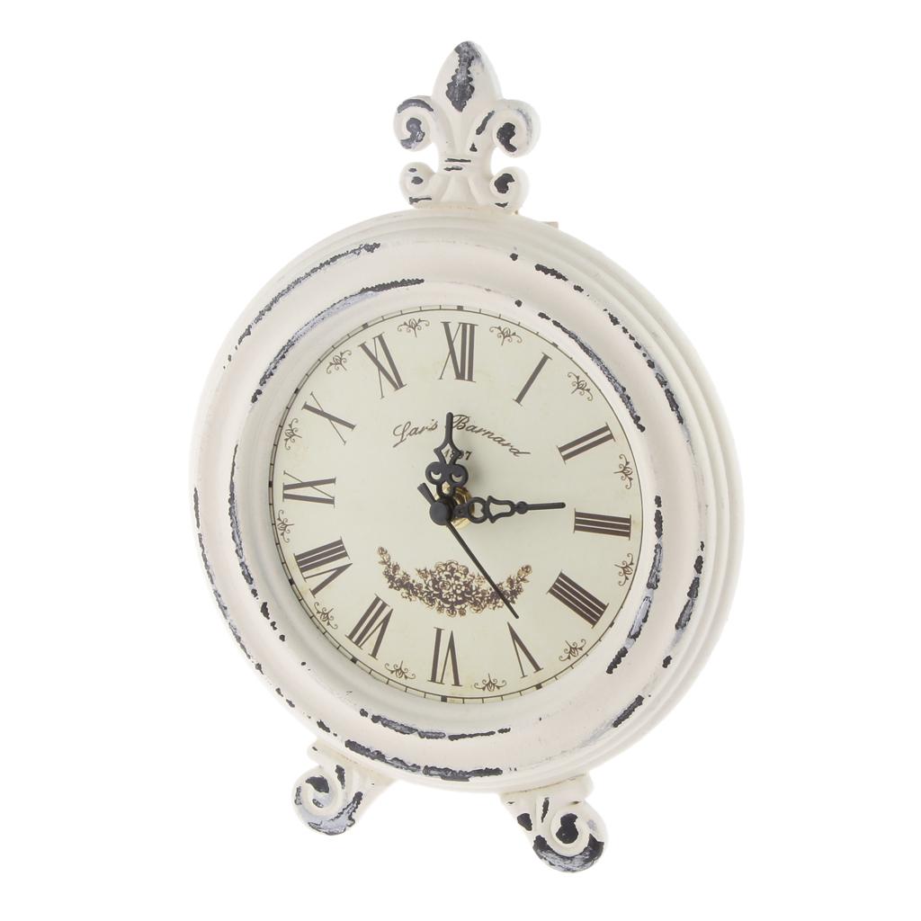 Simple Life Vintage Alarm Clocks Wood Clock European Style Table Clock Home Decor -White