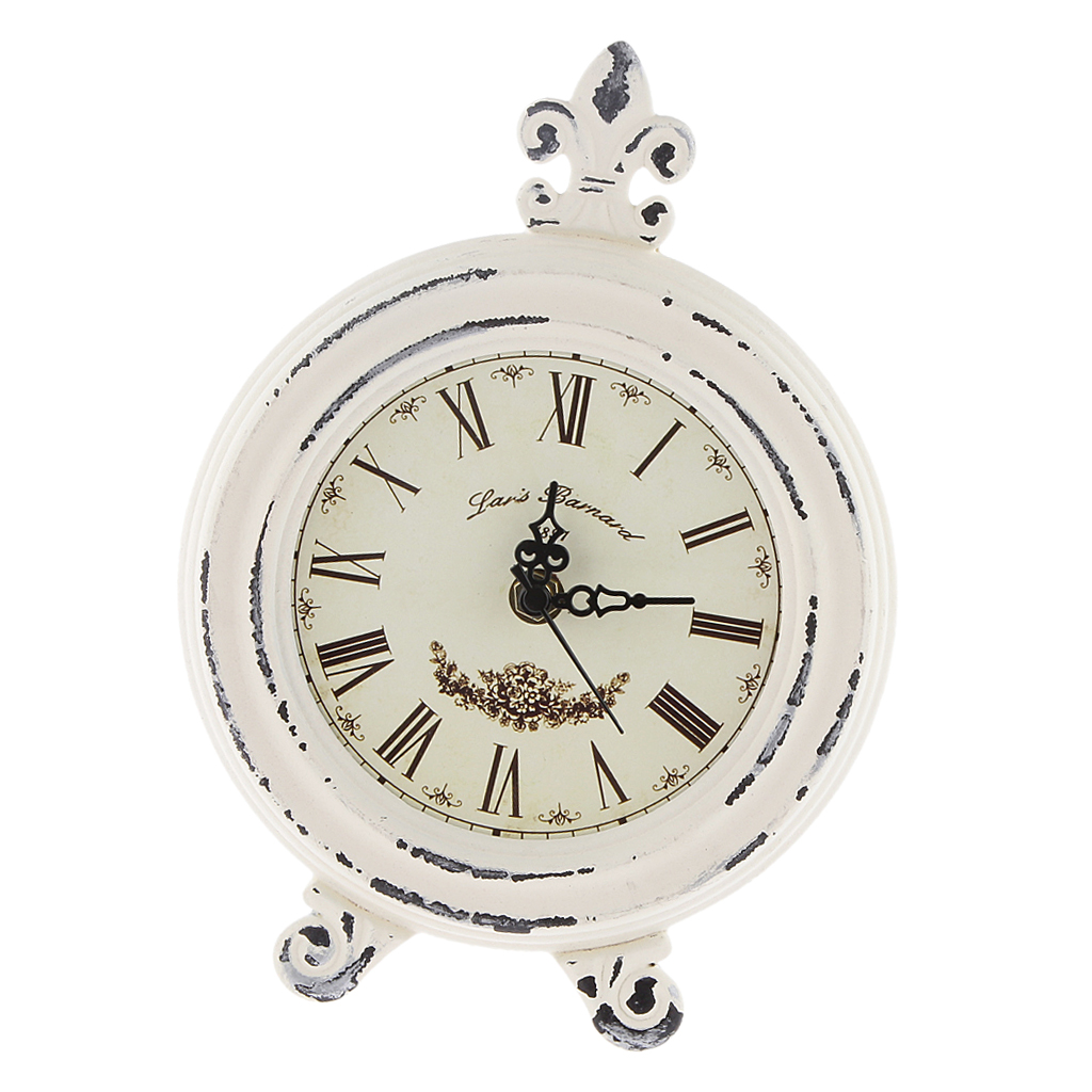 Simple Life Vintage Alarm Clocks Wood Clock European Style Table Clock Home Decor -White