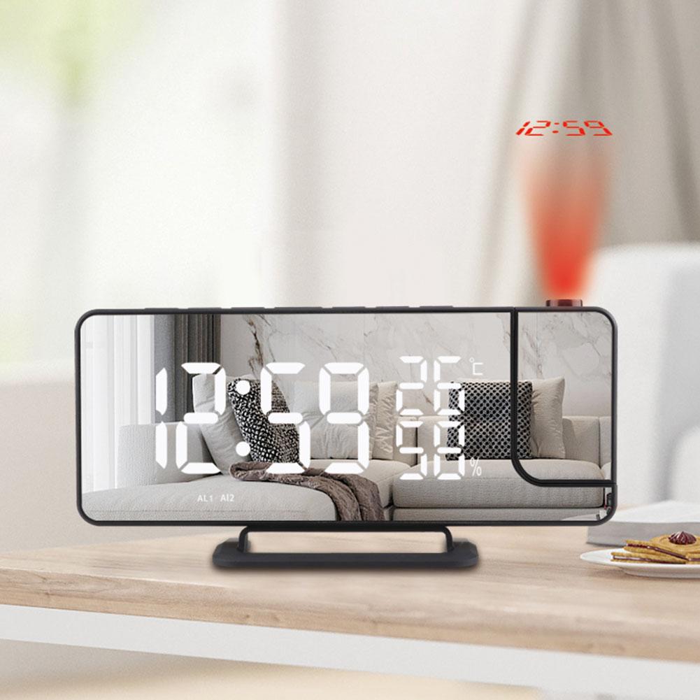Projection Alarm Clock Digital Date Snooze Function Projector Desk Table Led Clock with Time Projection Indoor Thermometer