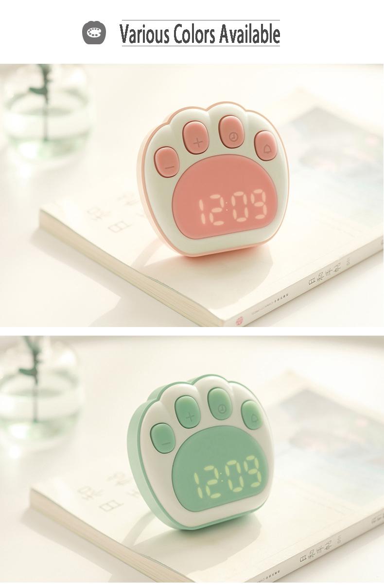 Cat Claw Mini Alarm Clock Simple Luminous Mute Bedside Dormitory Students With Multi-Functional Electronic Clock Alarm Clock