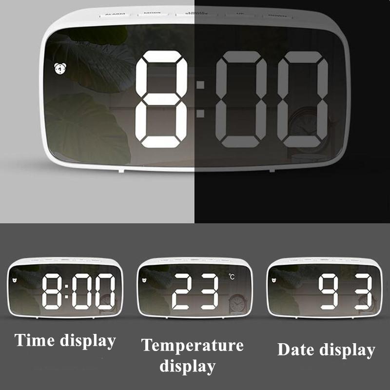 Digital Alarm Clock Fashion Multi-Function LED Alarm Clock USB Power Supply Digital Alarm Clock Large LED Display Voice Control