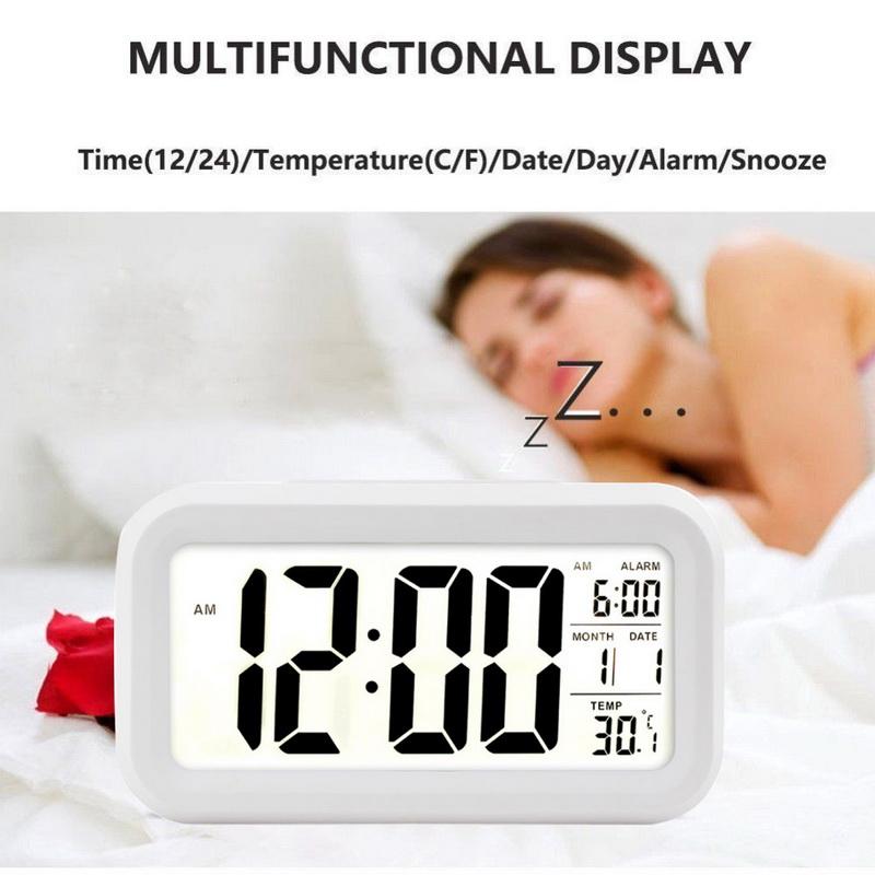 Smart Clock LED Electronic Digital Alarm Desktop Clock Temperature Lazy Snooze Alarm Mute Backlit Electronic Clock Digital Clock
