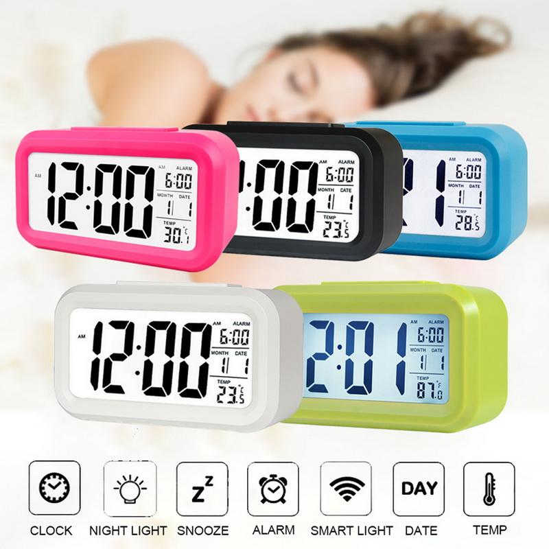 Smart Clock LED Electronic Digital Alarm Desktop Clock Temperature Lazy Snooze Alarm Mute Backlit Electronic Clock Digital Clock
