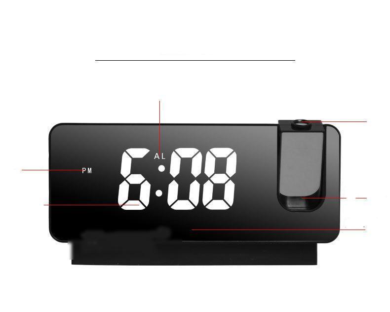 Modern Simple Projection Alarm Clock LED Large Screen Digital Mute Electronic Clock Desktop USB Plug-in Luminous Desk Clock