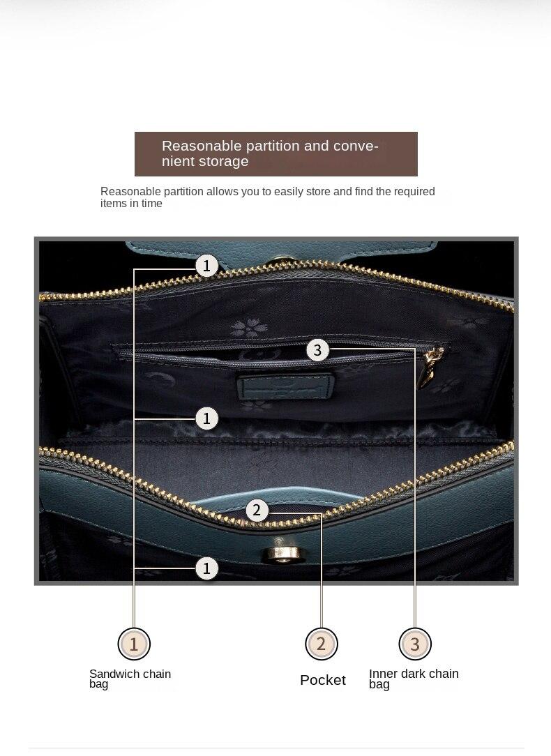 Women's crocodile pattern sewing shoulder bag European and American retro designer messenger bag Simple large capacity handbag