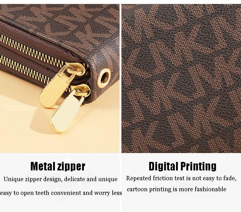 Women Long Wallets Double Zipper Clutches Purse Big Letter Fashion Wristlet Wallet Phone Portfel Damski Card Holder Lady Wallets