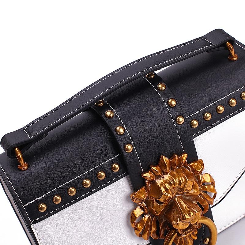 AMELISH Brand Designer Lion Head Flap Hand Bag Women 2022 Small PU Leather Shoulder Bag for Female Girl Travel Crossbody Handbag