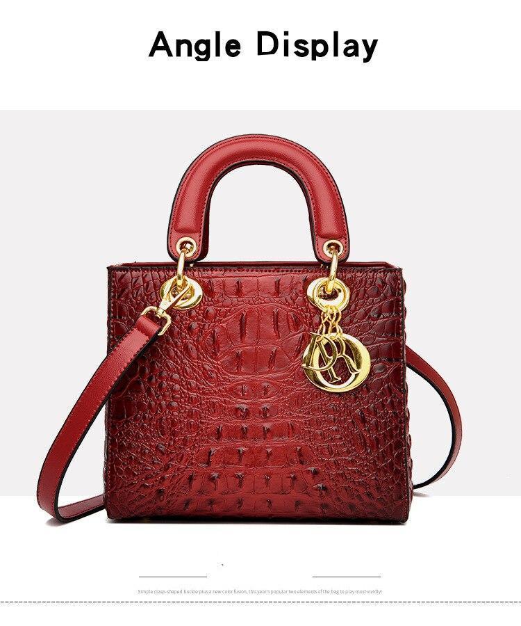 2022 High Quality Luxury Brand Designer Leather Shoulder Bag for Women Hand Bag Crocodile Totes Purses Ladies Messenger Handbag