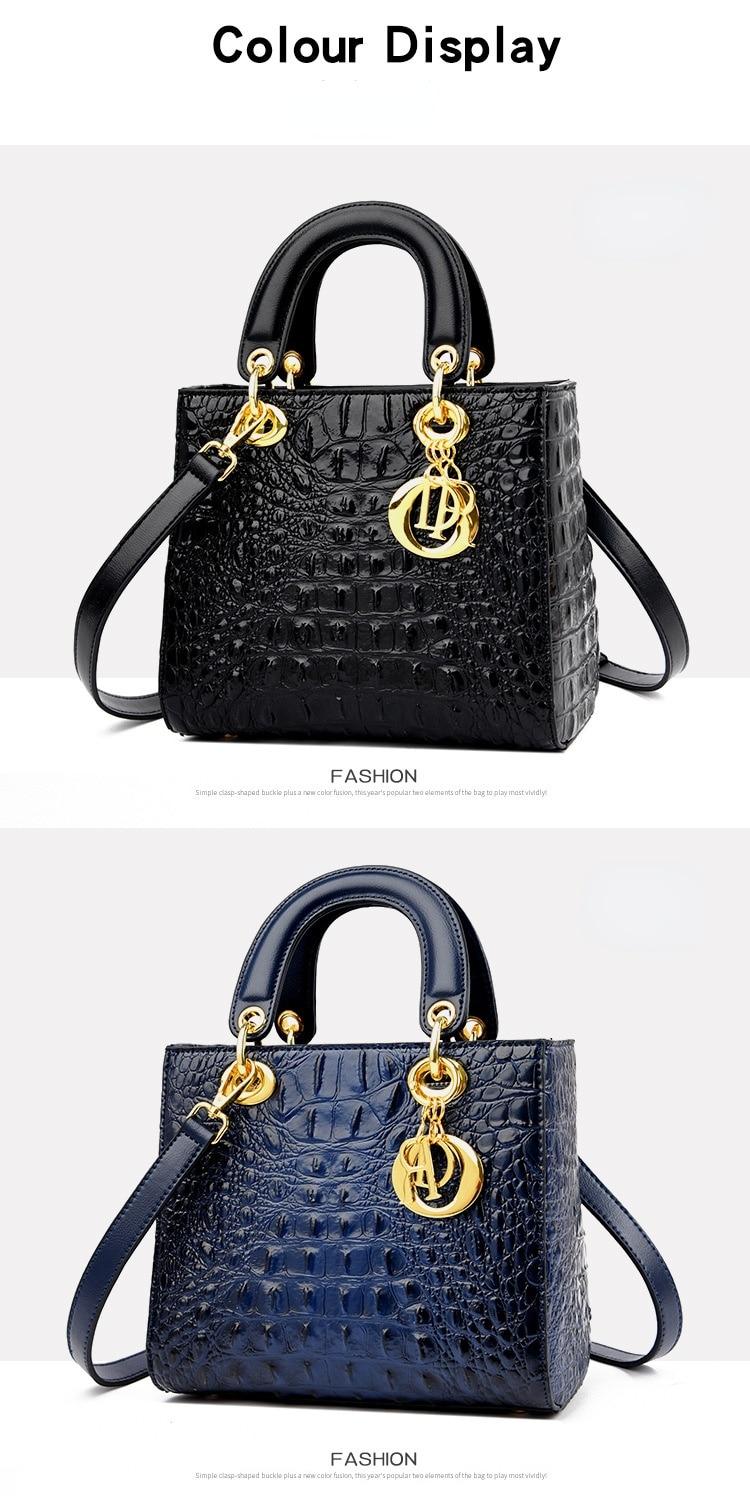 2022 High Quality Luxury Brand Designer Leather Shoulder Bag for Women Hand Bag Crocodile Totes Purses Ladies Messenger Handbag