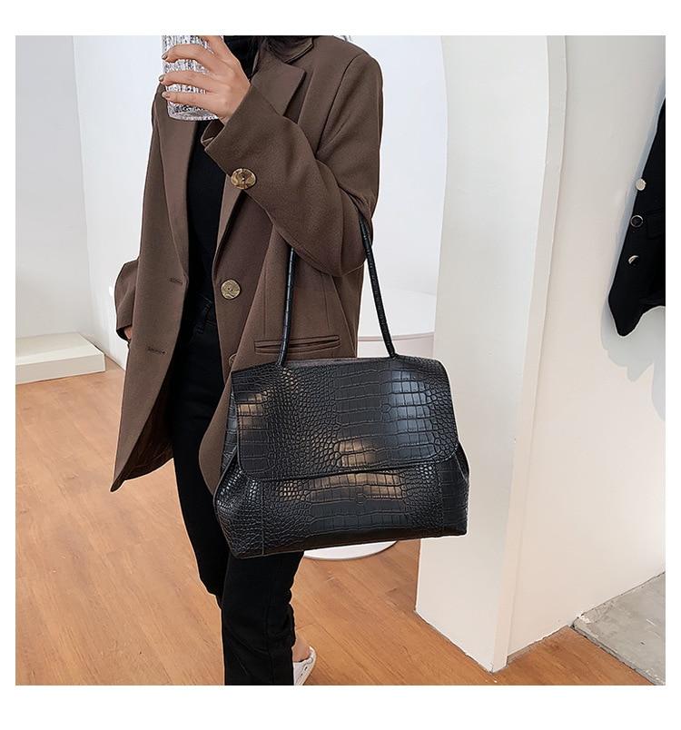 Designer Crocodile Pattern women handbag Large Capacity Shoulder Bags for female 2022 Casual Totes Pu Leather messenger bag