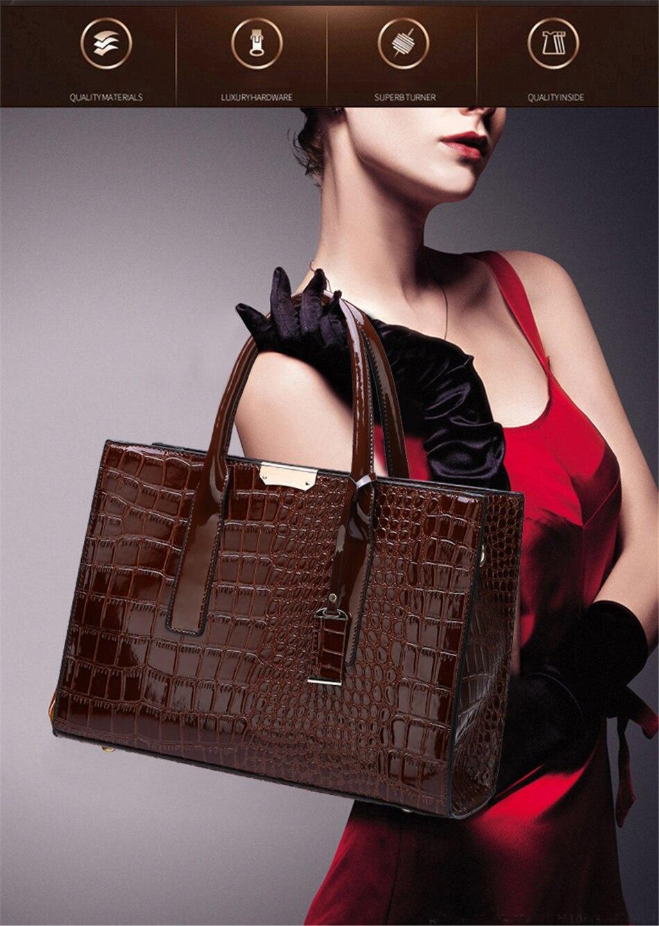 Luxury Womens Bags Designer Crocodile Pattern Shoulder Bag PU Leather Brand Woman Crossbody Casual Handbag Women Tote Bags Sac