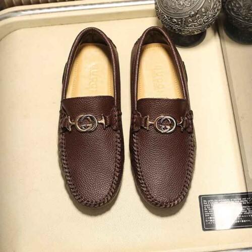 Gucci Mens Brown Leather Mens Loafers