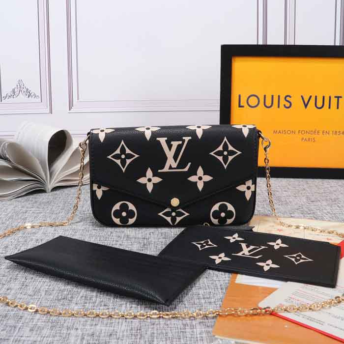 Louis Vuitton Black Fashion Leather Handbags