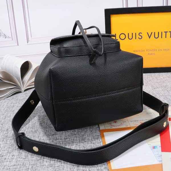 Black Louis Vuitton Lockme Bucket Back Bag