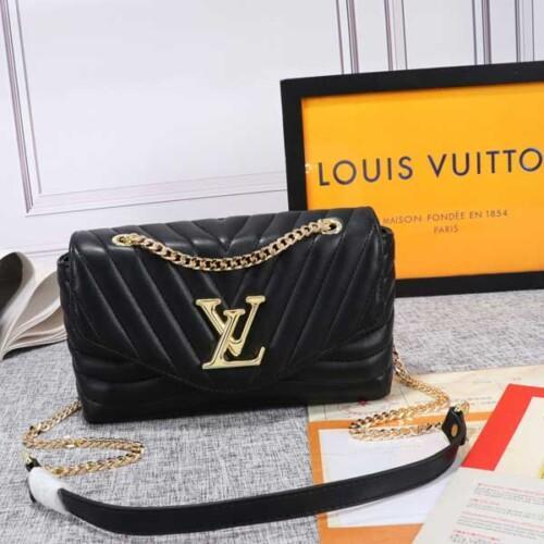 Black Louis Vuitton Wave Chain Sidebac