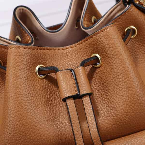 Brown Louis Vuitton Lockme Bucket Back Bag