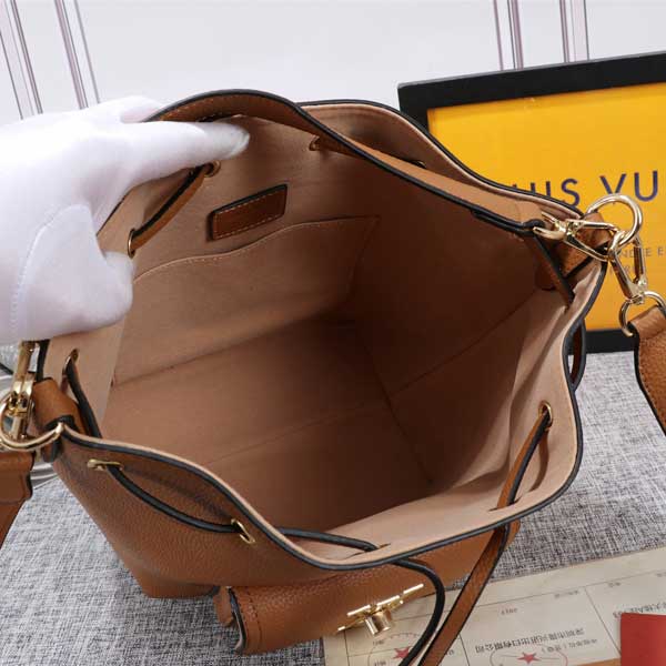 Brown Louis Vuitton Lockme Bucket Back Bag