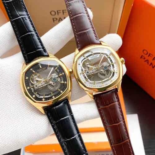 Cartier Fancy Men Leather Wrist Watch