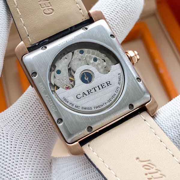 Cartier Mechanical Tank Leather Wristwatch