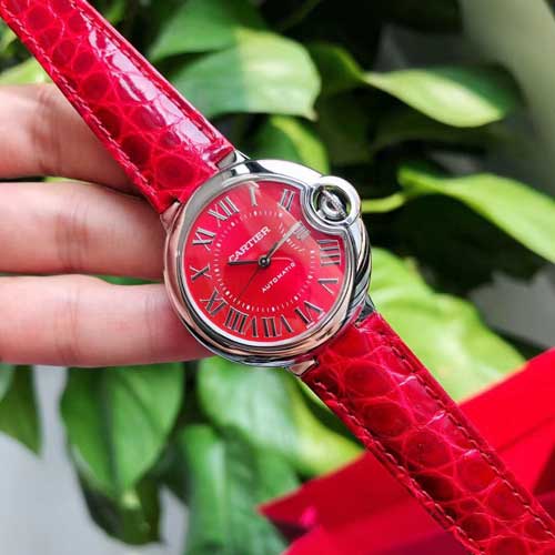 Red Leather Wrist Watch