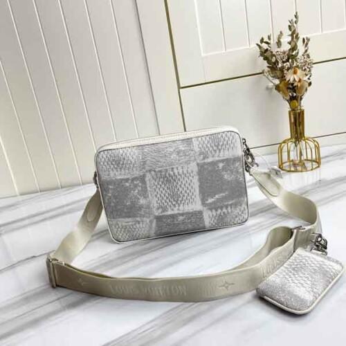 Light Gray Louis Vuitton Crossbody Shoulder Bag