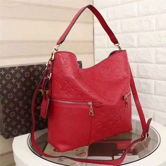 Louis Vuitton Red Monogram Empreinte Leather Shoulder Bag 