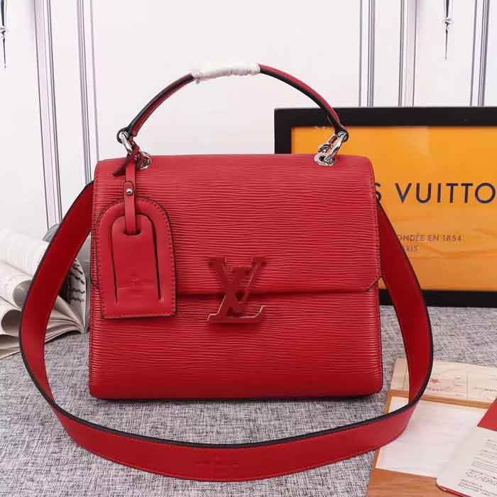 Red Louis Vuitton Leather Small Handbag