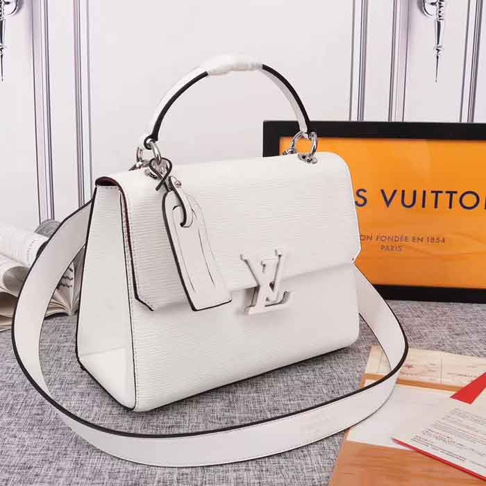 White Louis Vuitton Leather Small Handbag