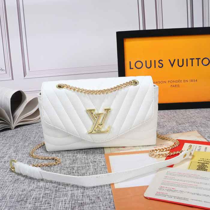 White Louis Vuitton Wave Chain Sidebac 
