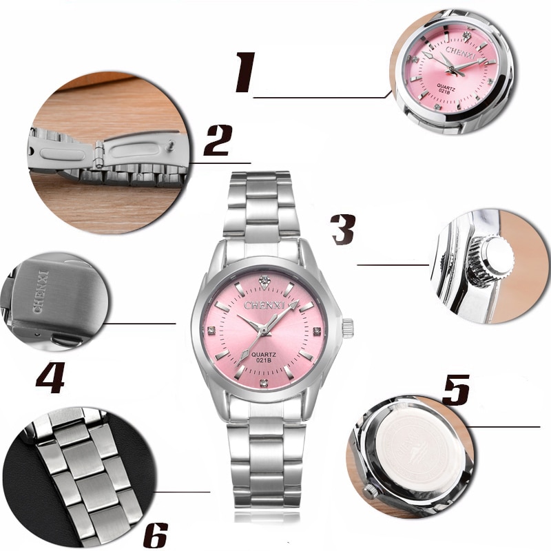 6 Colors CHENXI Brand Watch Luxury Women's Casual Watches Waterproof Watch Women Fashion Dress Rhinestone WristWatch CX021B