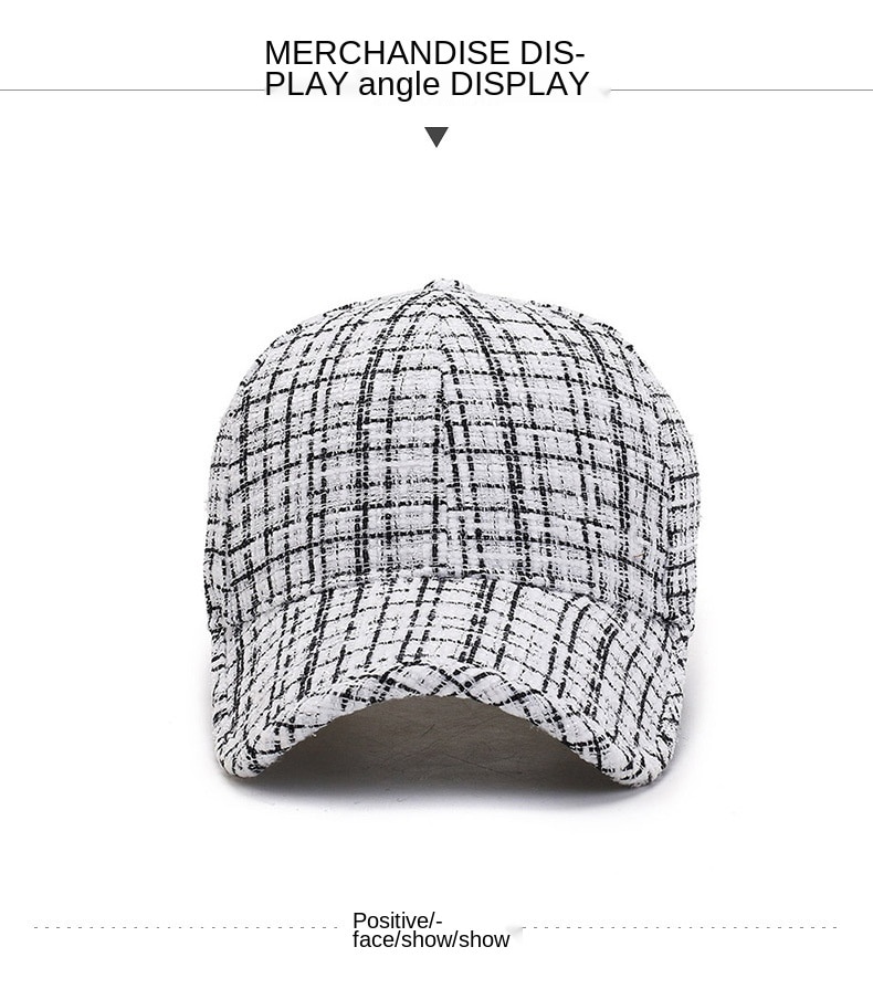 Fashion Baseball Cap for Women Ladies Warm Winter Hat Lattice Outdoor Luxury Brand Design Plaid Adjustable Snapback Trucker Cap