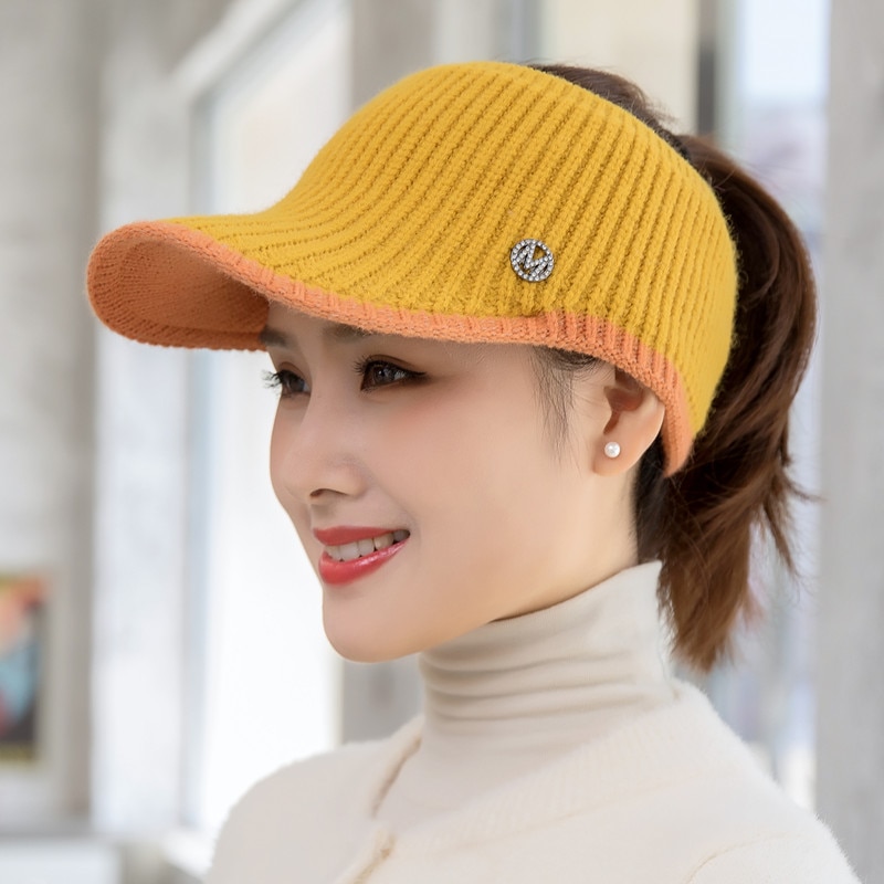 CNTANG 2022 Hats For Women Autumn Winter Sports Empty Top Caps Female Knitted Warm Baseball Cap Fashion Running Golf Sun Hat
