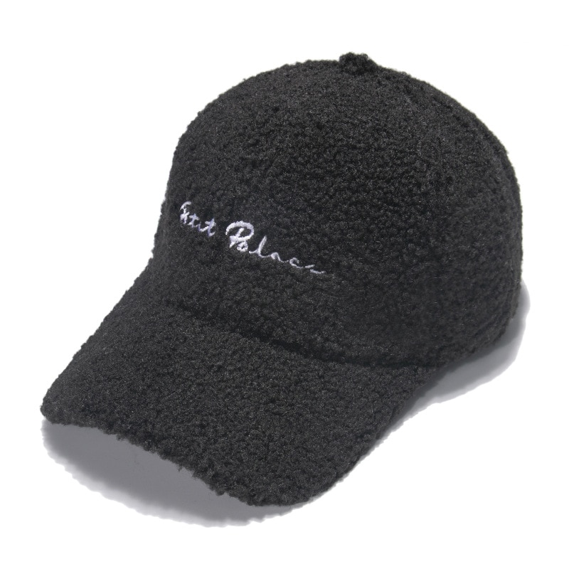 Baseball Cap New Winter Lamb Fur Letter Hats For Women Autumn Winter Korean Version Tide Letter Warm Plush Cap