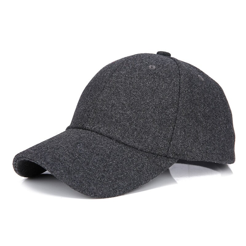 Autumn Winter Unisex Wool Felt Baseball Caps Solid Color Casquette Chapeau Trilby Trucker Hat for Men Women
