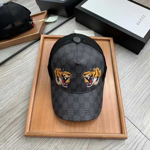 Embroidered Tiger Head GG Canvas Gucci Unisex Face Hat