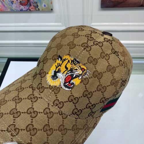 Gucci Baseball Hat GG Pattern Canvas With Side Stripe