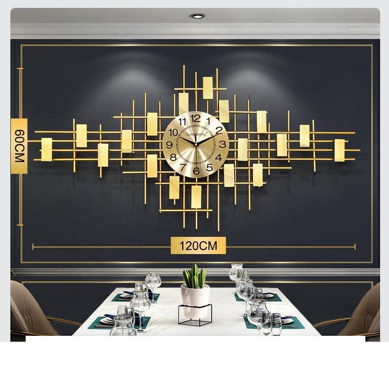 Silent Luxury Wall Clock Modern Design Mechanism Large Metal Golden Digital Wall Clock Decoration Living Room Saat Free Shipping