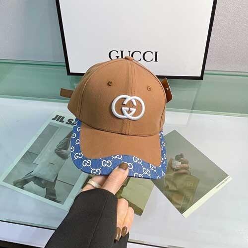 GG Embroidered Logo Gucci Baseball Brown Hat