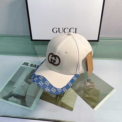 GG Embroidered Logo Gucci Baseball Off White Hat