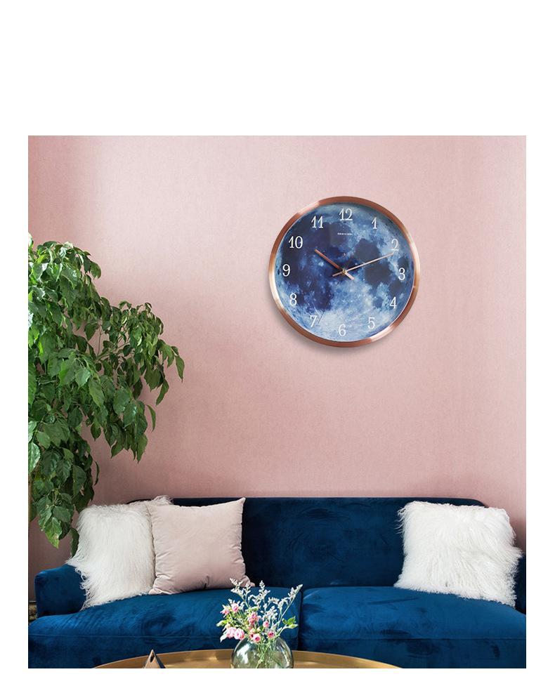 New Luminous Wall Clock Sound Control Blue Moon LED Clock Home Decoration Clock Galaxy One Fashion Creative Bedroom Living Room