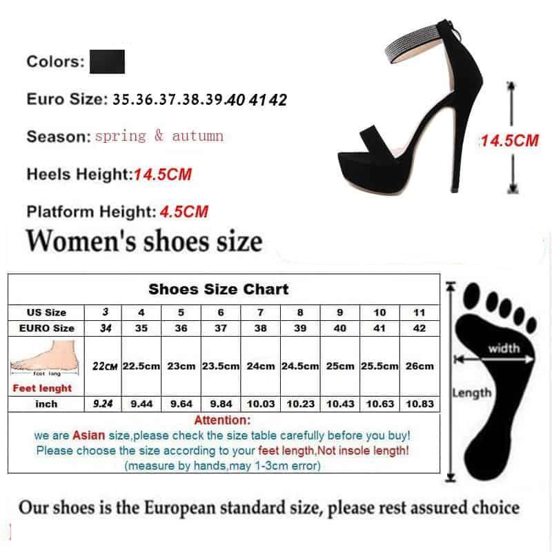 Aneikeh Summer Rhinestone Buckle Platform Sandals Women Roman Thin High Heels Pumps Cover heel Nightclub Party Shoes Size 35-42